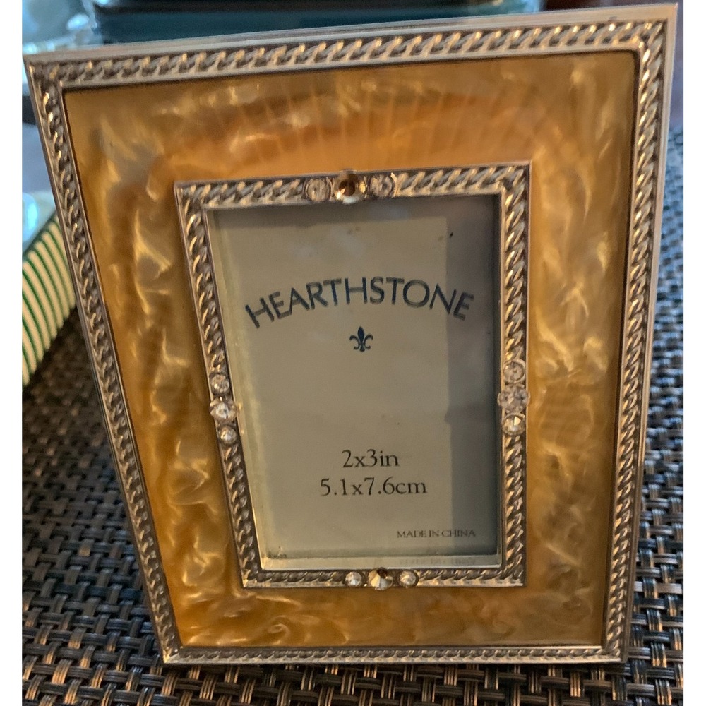 Yellow and‎ Gold Picture with Rhinestones Frame holds 2x3 picture